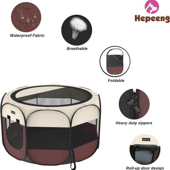 Foldable Pet Playpen and Puppy playpen Pet Tent with Carrying Case - Picture 6 of 6